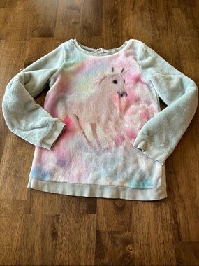 H&M Pastel Unicorn Fleece Sweatshirt - Mint, Pink, Blue
